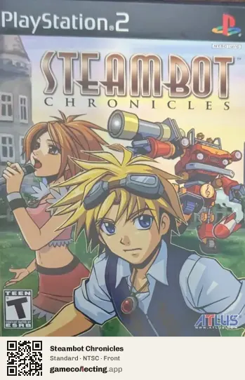 Steambot Chronicles PlayStation 2, NTSC box front