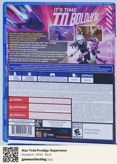 Star Trek Prodigy: Supernova PlayStation 4, NTSC box back