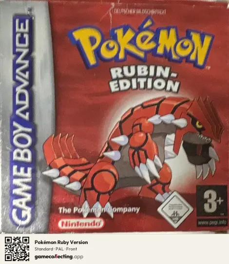 Pokémon Ruby Version Game Boy Advance, PAL box front