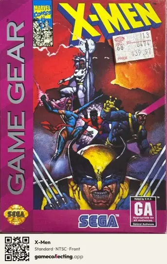 X-Men Sega Game Gear, NTSC box front