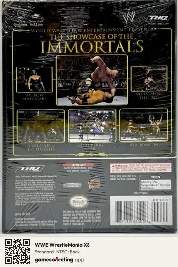 WWE WrestleMania X8 Nintendo GameCube, NTSC box back
