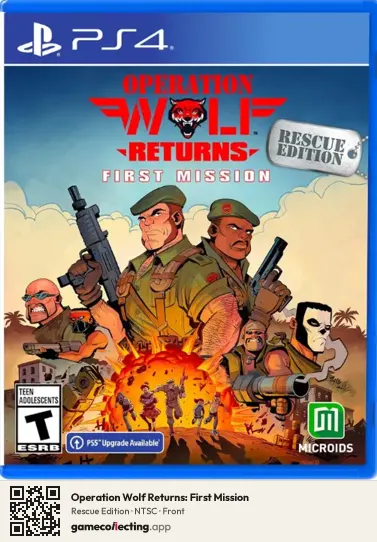 Operation Wolf Returns: First Mission PlayStation 4, NTSC box front