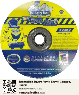 SpongeBob SquarePants: Lights, Camera, Pants! Nintendo GameCube, NTSC disc