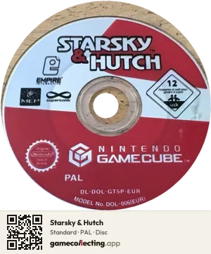 Starsky & Hutch Nintendo GameCube, PAL disc