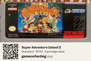 Super Adventure Island II Super Nintendo Entertainment System, NTSC cartridge label