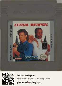 Lethal Weapon Game Boy, NTSC cartridge label