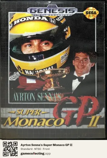 Ayrton Senna's Super Monaco GP II Sega Mega Drive / Genesis, NTSC box front