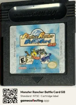 Monster Rancher Battle Card GB Game Boy Color, NTSC cartridge label