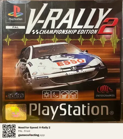 Need for Speed: V-Rally 2 PlayStation, PAL box front