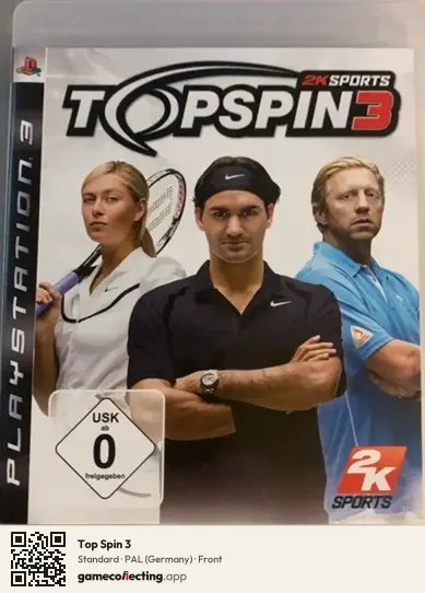 Top Spin 3 PlayStation 3, Germany box front