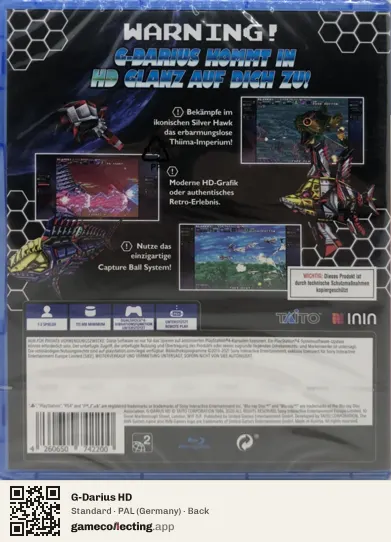 G-Darius HD PlayStation 4, Germany box back
