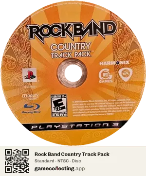 Rock Band Country Track Pack PlayStation 3, NTSC disc