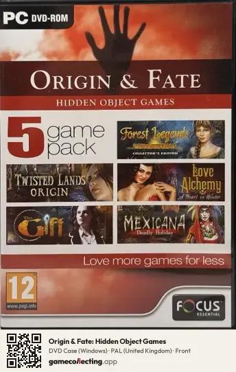 Origin & Fate: Hidden Object Games Computer, United Kingdom box front