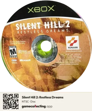Silent Hill 2: Restless Dreams Xbox, NTSC disc
