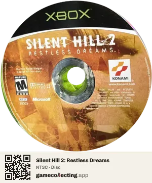 Silent Hill 2: Restless Dreams Xbox, NTSC disc