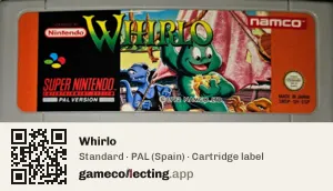 Whirlo Super Nintendo Entertainment System, PAL cartridge label