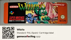 Whirlo Super Nintendo Entertainment System, PAL cartridge label