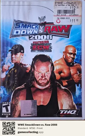 WWE SmackDown vs. Raw 2008 Nintendo Wii, NTSC box front