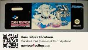 Daze Before Christmas Super Nintendo Entertainment System, PAL cartridge label