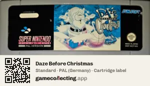 Daze Before Christmas Super Nintendo Entertainment System, PAL cartridge label