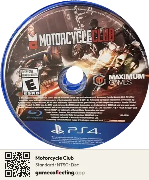 Motorcycle Club PlayStation 4, NTSC disc