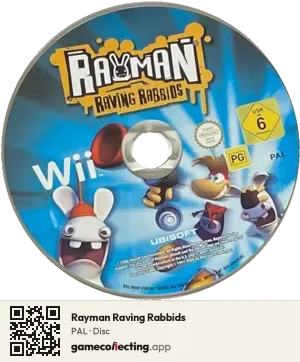 Rayman Raving Rabbids Nintendo Wii, PAL disc