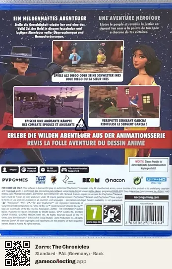Zorro: The Chronicles PlayStation 5, Germany box back