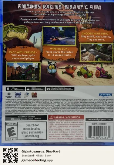 Gigantosaurus: Dino Kart PlayStation 5, NTSC box back
