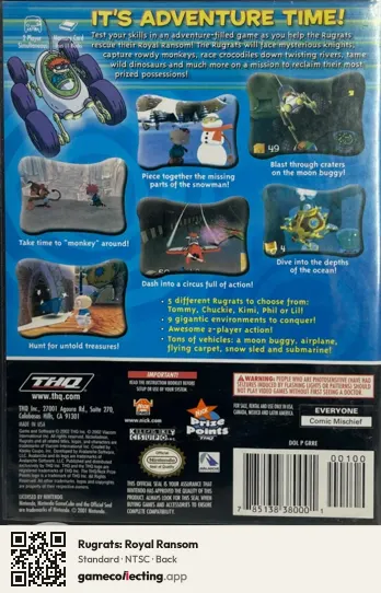 Rugrats: Royal Ransom Nintendo GameCube, NTSC box back