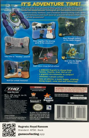 Rugrats: Royal Ransom Nintendo GameCube, NTSC box back