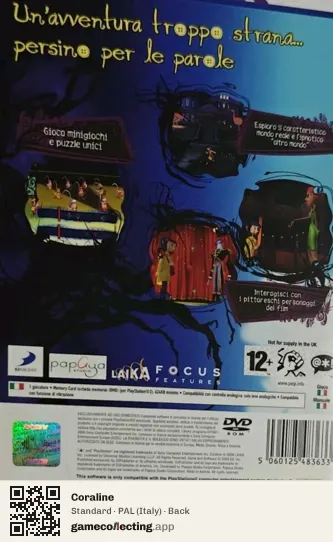 Coraline PlayStation 2, Italy box back