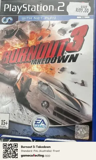 Burnout 3: Takedown PlayStation 2, Australia box front
