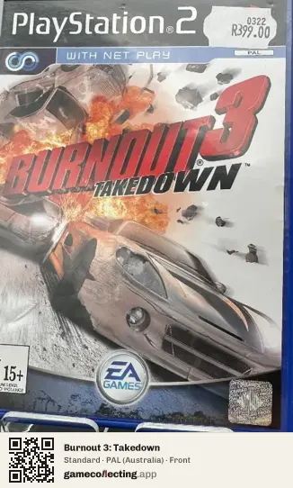Burnout 3: Takedown PlayStation 2, Australia box front