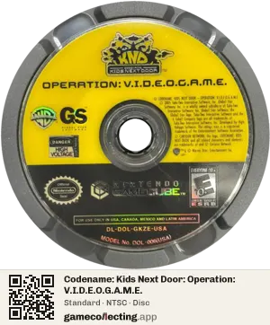 Codename: Kids Next Door: Operation: V.I.D.E.O.G.A.M.E. Nintendo GameCube, NTSC disc