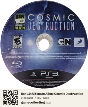 Ben 10: Ultimate Alien: Cosmic Destruction PlayStation 3, NTSC disc