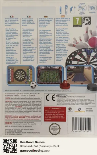 Rec Room Games Nintendo Wii, Germany box back