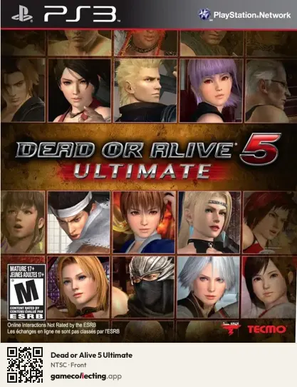 Dead or Alive 5 Ultimate PlayStation 3, NTSC box front