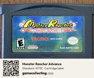 Monster Rancher Advance Game Boy Advance, NTSC cartridge label