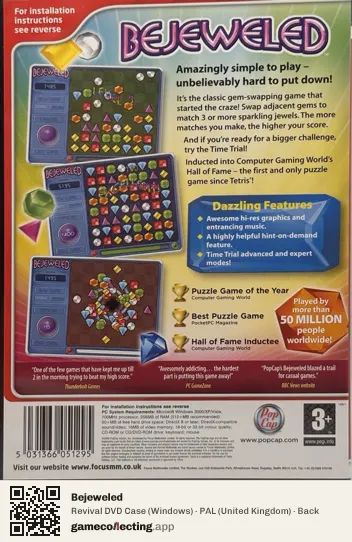 Bejeweled Computer, United Kingdom box back