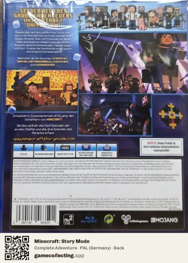 Minecraft: Story Mode PlayStation 4, Germany box back