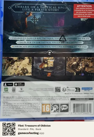 Flint: Treasure of Oblivion PlayStation 5, PAL box back