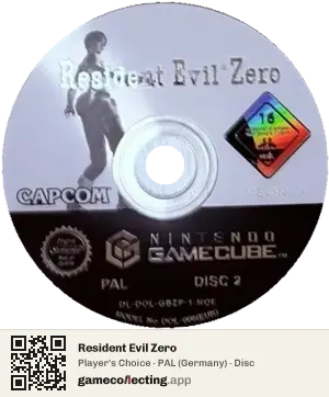 Resident Evil Zero Nintendo GameCube, PAL disc