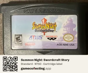 Summon Night: Swordcraft Story Game Boy Advance, NTSC cartridge label