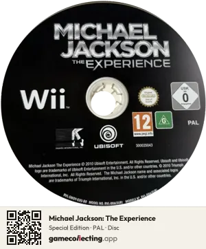 Michael Jackson: The Experience Nintendo Wii, PAL disc