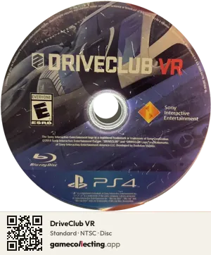 DriveClub VR PlayStation 4, NTSC disc