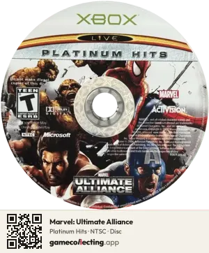 Marvel: Ultimate Alliance Xbox, NTSC disc