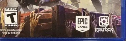 Fortnite, the ESRB box on its front