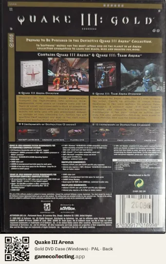 Quake III Arena Computer, PAL box back