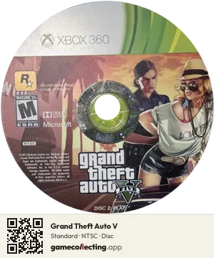 Grand Theft Auto V Xbox 360, NTSC disc