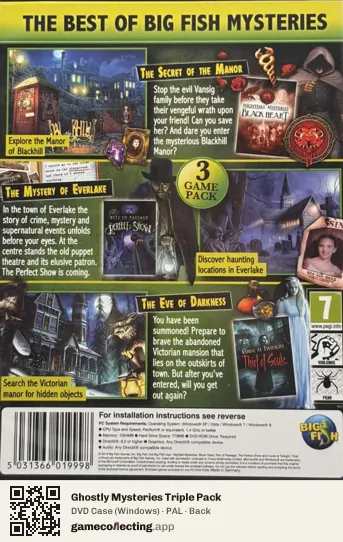 Ghostly Mysteries Triple Pack Computer, PAL box back